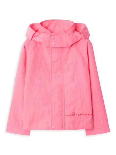Burberry Baby Girl's, Little Girl's & Girl's Logo Grid Nylon Jacket In Pink