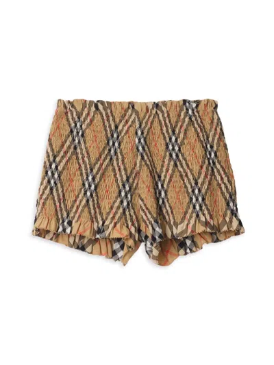 Burberry Baby Girl's, Little Girl's & Girl's Remy Smocked Check Shorts In Brown