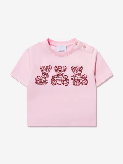 Tee Shirt Girls Burberry Shirt Thomas Bear Cotton T-shirt In White