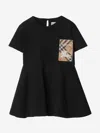 Burberry Girl's Riley Ekd Logo-print Dress In Black