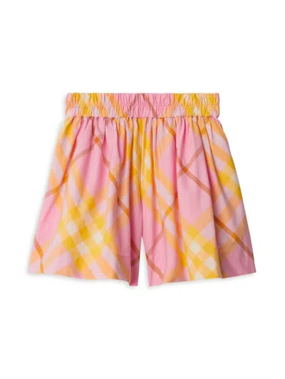 Burberry Baby Girl's,little Girl's & Girl's Marcy Check Shorts In Carnation Pink Check