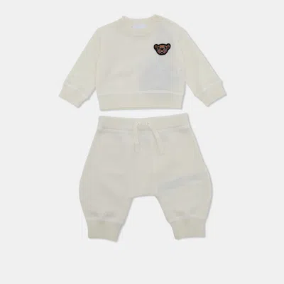 Pre-owned Burberry Baby Kids Cream Thomas Bear Knit Two-piece Sweater And Pants Set 1m