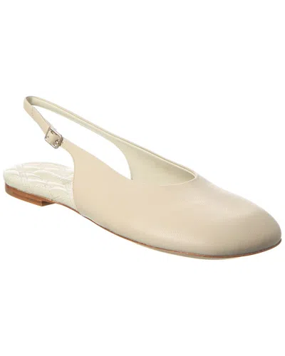 Burberry Leather Baby Slingback Ballerinas In Plaster