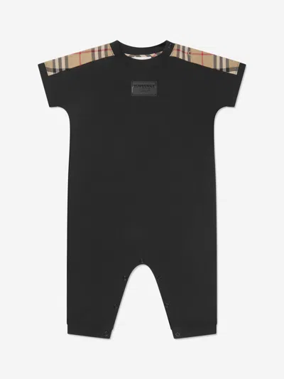 Burberry Baby Lennox Romper Set In Black