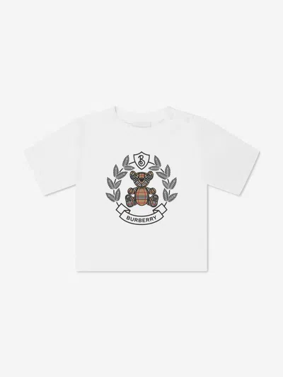 Burberry Baby White Cotton Crest T-shirt