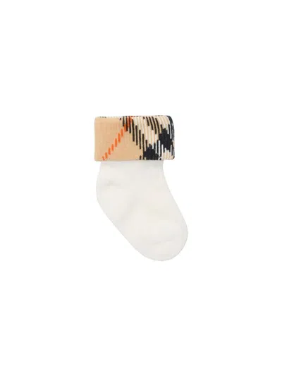 Burberry Baby's Newborn 2-pack Check Socks In White