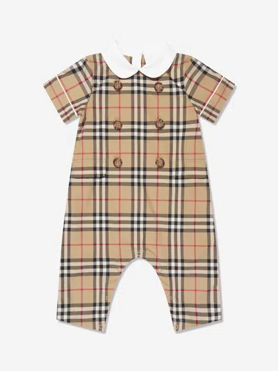 Burberry Baby Octavian Romper In Beige