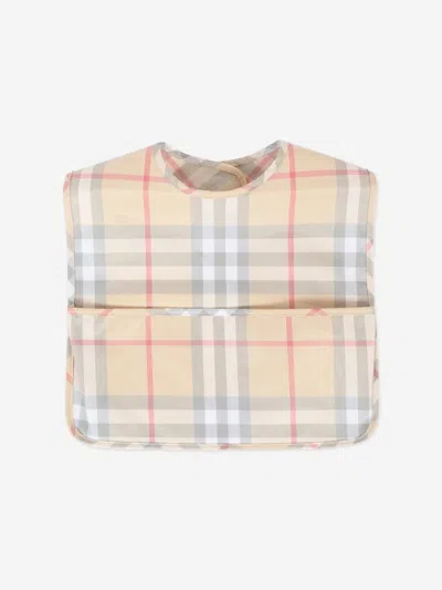 Burberry Kids'  Baby Pale Check Bib In Sand