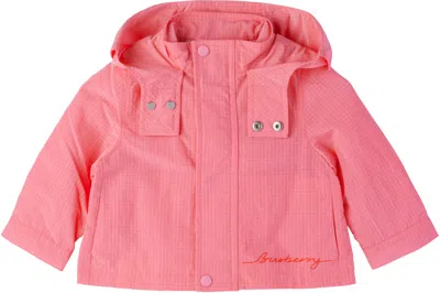 Burberry Baby Pink Nylon Jacket In Blossom