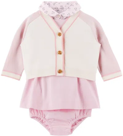 Burberry Baby Pink Thomas Bear Four-piece Set