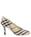 Burberry Archivio Check Baby Pumps In Beige