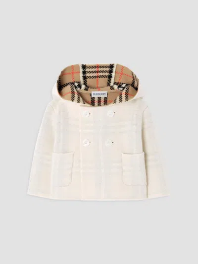 Burberry Baby's Quinton Check Wool-blend Double-breasted Coat In Multi