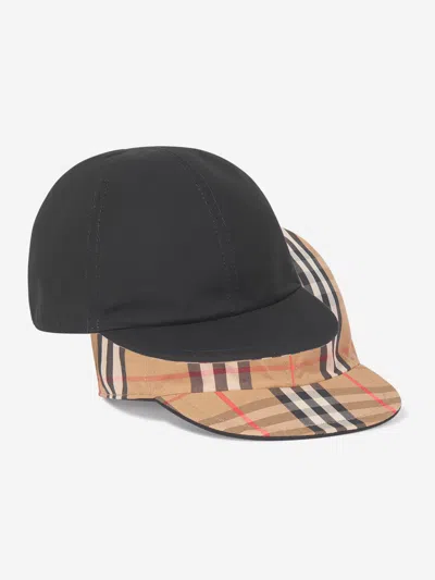 Burberry Baby Reversible Cap In Black