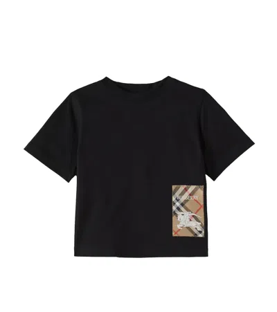 Burberry Baby Ekd Cotton Jersey T-shirt In Schwarz