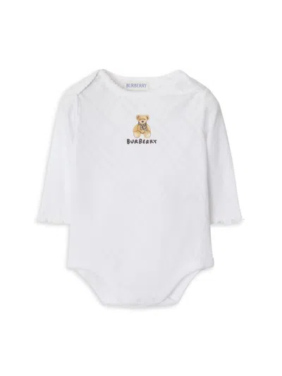 Burberry Baby's Thomas Bear Cotton Bodysuit In White