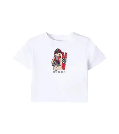 Burberry Baby Thomas Bear Cotton Jersey T-shirt In White