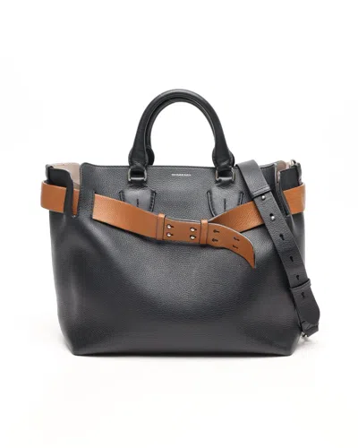 Burberry Baby Triple Stud Leather Belt Bag In Black