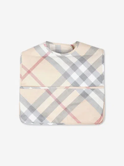 Burberry Kids'  Baby Wes Check Bib In Beige