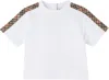 Burberry Baby White Check Trim Cotton T-shirt
