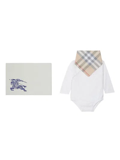 Burberry Cotton Two-piece Baby Gift Set In White