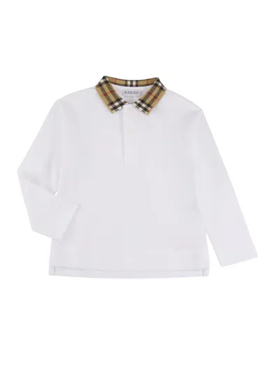 Burberry Baby's, Little Boy's & Boy's Check Long-sleeve Polo Shirt In White