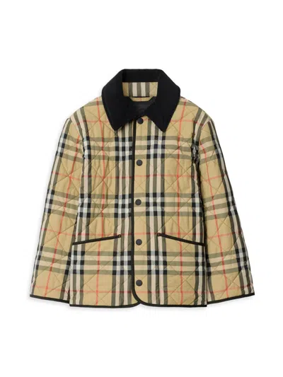 Burberry Baby's, Little Girl's & Girl's Check Quilted Nylon Barn Jacket In Neutral