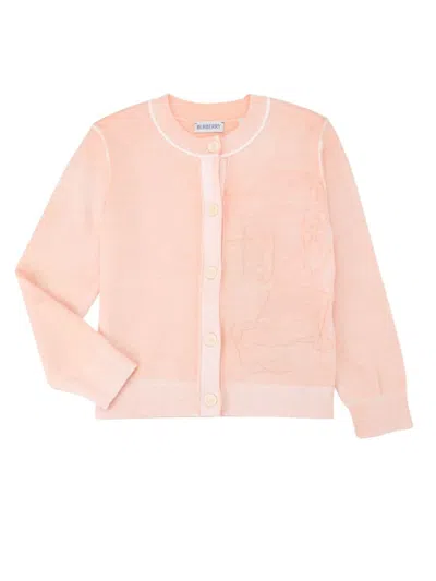 Burberry Baby's, Little Girl's & Girl's Cordelia Ekd Cotton Cardigan In Dusty Pink