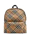 Burberry Men's "check" Backpack In Beige
