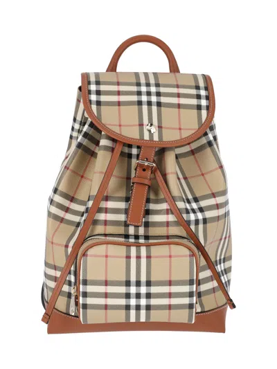 Burberry Backpack "check" In Sand