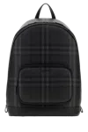 Burberry Black Leather Zip Backpack In Black