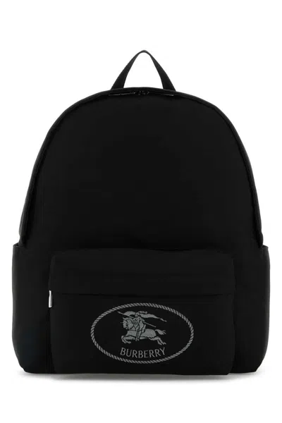 Burberry Black Backpack With Spacious Design And Padded Straps