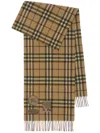 Burberry Badge Check Cashmere Scarf In Neutrals