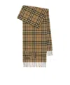 Burberry Badge Check Cashmere Scarf In Brown