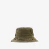 Burberry Badge Cotton Bucket Hat In Khaki