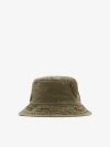 Burberry Badge Cotton Bucket Hat In Khaki