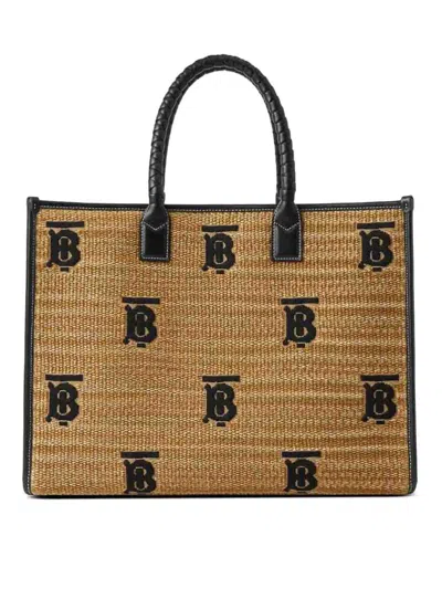 Burberry Medium Freya Tote Bag In Beige
