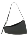Burberry Large Curved Shoulder Bag With Textured Finish In Black