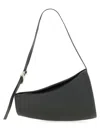 Burberry Large Curved Shoulder Bag With Textured Finish In Black