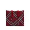 Burberry Medium Check Knitted Tote Bag In Multicolor