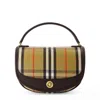 Burberry Check Motif Crossbody Handbag With Removable Strap In Sand