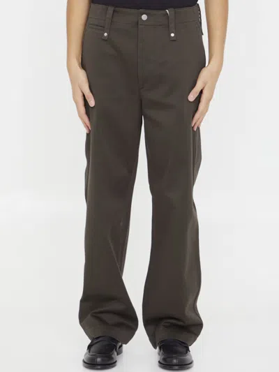Burberry Baggy Pants In Cotton In Otter