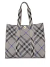 Burberry Check Media Canvas Tote Bag