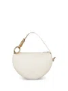 Burberry Half-moon Design Shoulder Bag With Gold Ring Detail In Neutral