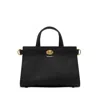 Burberry Mini Cotswold Grained Leather Top Handle Bag In Black