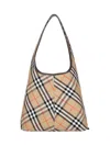 Burberry Embroidered Canvas Large Check Shopping Bag
