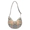 Burberry Curved Shoulder Bag With Classic Check Pattern And Gold-tone Hardware