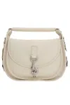 Burberry Small Calf Leather B Clip Messenger Bag In White