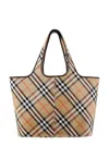 Burberry Canvas Shoulder Bag With Check Motif