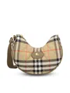 Burberry Horseshoe Check Quilted Canvas Hobo Bag In Nude