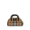 Burberry Mini Highlands Bowling Handbag And Handles In Neutral